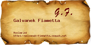 Galvanek Fiametta névjegykártya